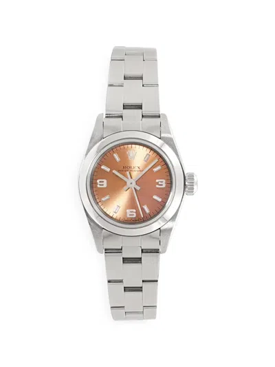 Pre-owned Rolex Oyster Perpetual 26mm Watch In Orange