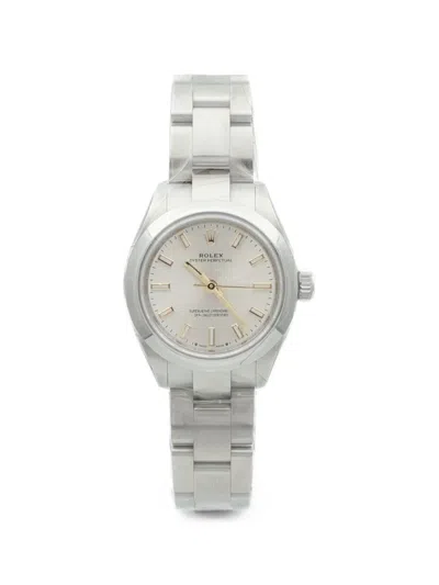Pre-owned Rolex Oyster Perpetual 28mm Watch In Silver