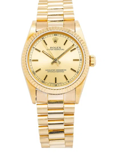 Pre-owned Rolex Oyster Perpetual 30mm In Gold