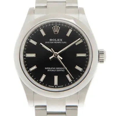Pre-owned Rolex Oyster Perpetual 31 Automatic Black Dial Ladies Watch 277200bkso