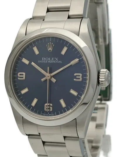 Pre-owned Rolex Oyster Perpetual 31mm Watch In Blue