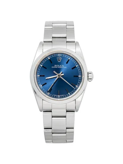 Pre-owned Rolex Oyster Perpetual 31mm Watch In Blue