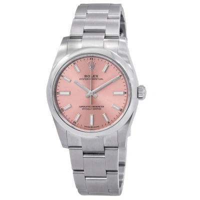 Rolex Oyster Perpetual 34 Automatic Chronometer Pink Dial Ladies Watch 124200pkso In Pattern