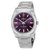 ROLEX ROLEX OYSTER PERPETUAL 34 PURPLE GRAPE DIAL STAINLESS STEEL BRACELET AUTOMATIC UNISEX WATCH 114200RG