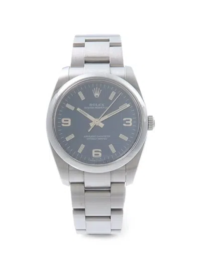 Pre-owned Rolex Oyster Perpetual 34mm Watch In Blue