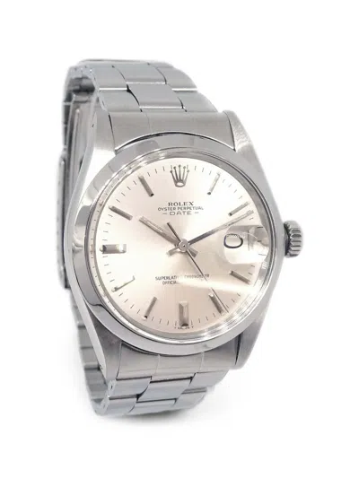 Pre-owned Rolex Oyster Perpetual 34mm Watch In Silver