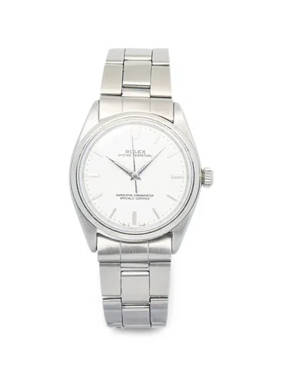 Pre-owned Rolex Oyster Perpetual 34mm Watch In White