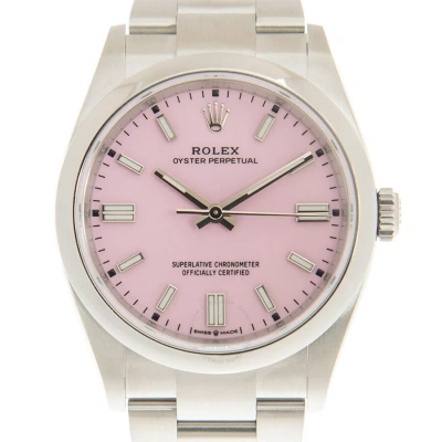 Rolex Oyster Perpetual 36 Automatic Chronometer Candy Pink Dial Watch 126000cdypkso In Neutral