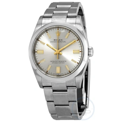 Rolex Oyster Perpetual 36 Automatic Chronometer Silver Dial Watch 126000sso In Metallic