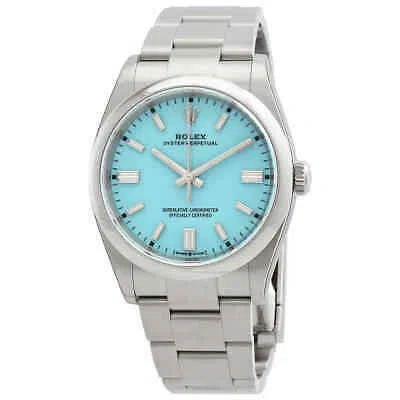 Pre-owned Rolex Oyster Perpetual 36 Automatic Chronometer "tiffany Blue" Dial Watch