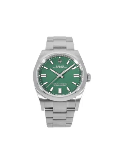 Pre-owned Rolex Oyster Perpetual 36mm In Green