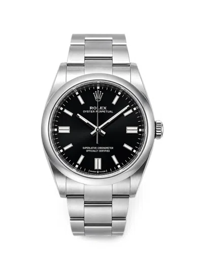Pre-owned Rolex Oyster Perpetual 36mm Watch In Black