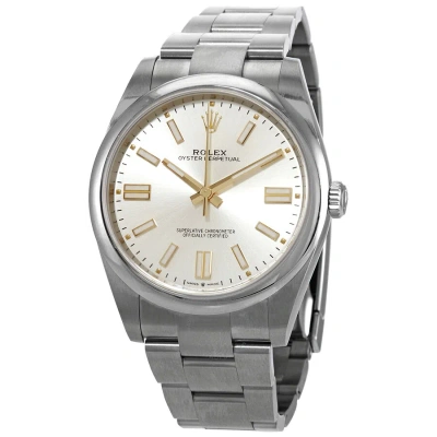 Rolex Oyster Perpetual 41 Automatic Silver Dial Men's Watch 124300sso In Metallic