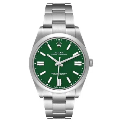 Pre-owned Rolex Oyster Perpetual 41 Oystersteel Green Dial