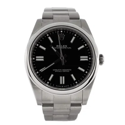 Rolex Oyster Perpetual Automatic Watch Stainless Steel 41 In Black