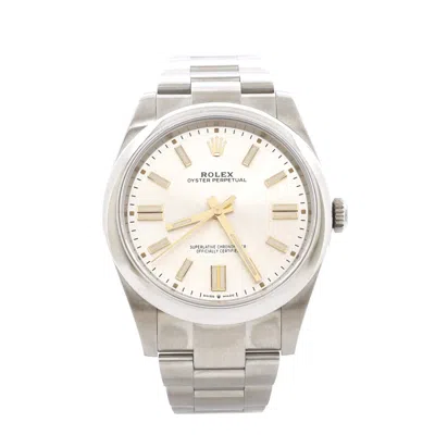 Rolex Oyster Perpetual Automatic Watch Stainless Steel 41 In Silver