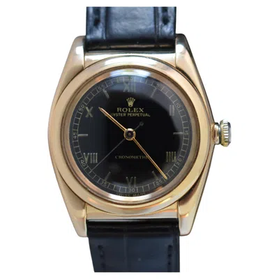 Pre-owned Rolex Oyster Perpetual Bubbleback "ovetto" Ref. 3131 Automatic, 14k Gold, 1958. In Multi