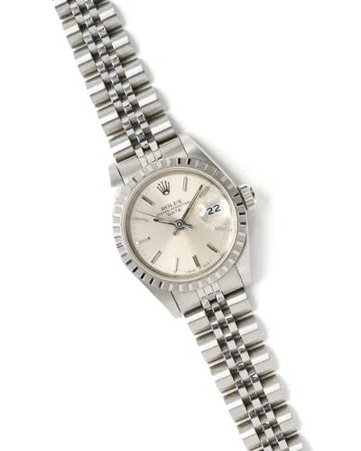 Rolex Oyster Perpetual Date 26mm 1987 Watch In Silver