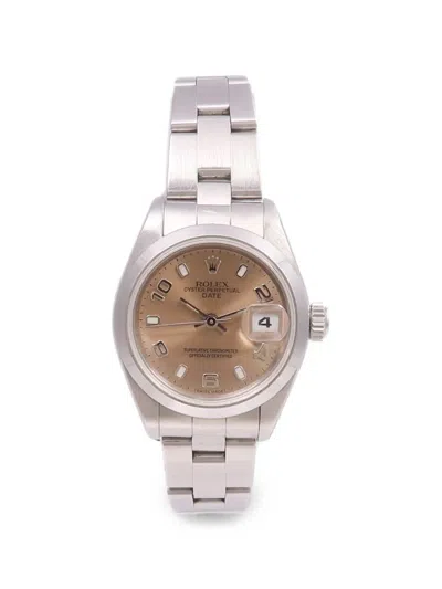 Pre-owned Rolex Oyster Perpetual Date 26mm Watch In Brown