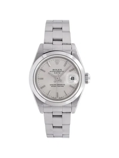 Pre-owned Rolex Oyster Perpetual Date 26mm Watch In Silver