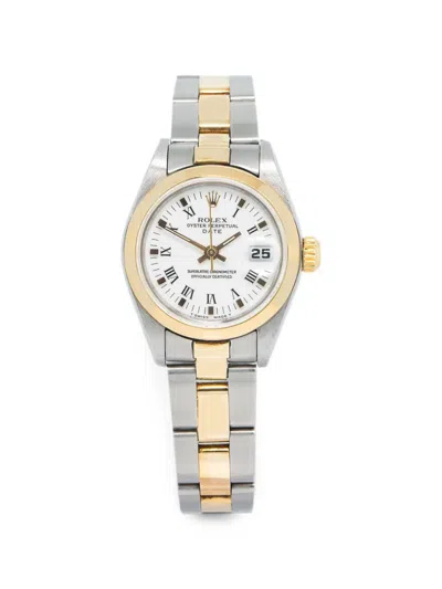 Pre-owned Rolex Oyster Perpetual Date 26mm Watch In White