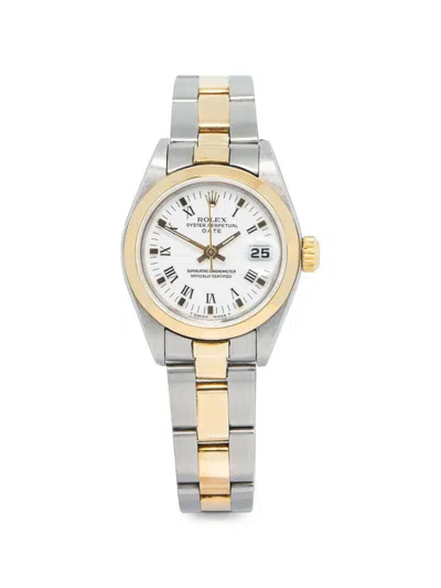 Pre-owned Rolex Oyster Perpetual Date 26mm Watch In White