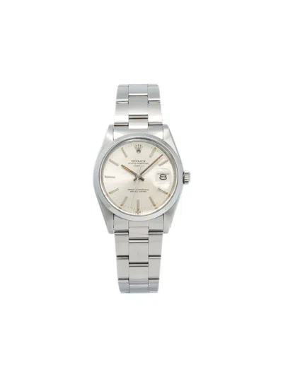 Pre-owned Rolex Oyster Perpetual Date 34mm In White