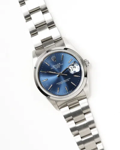 Rolex Oyster Perpetual Date 34mm Ref 15200 1991 Watch In Metallic