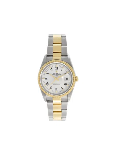 Pre-owned Rolex Oyster Perpetual Date 34mm In Silver