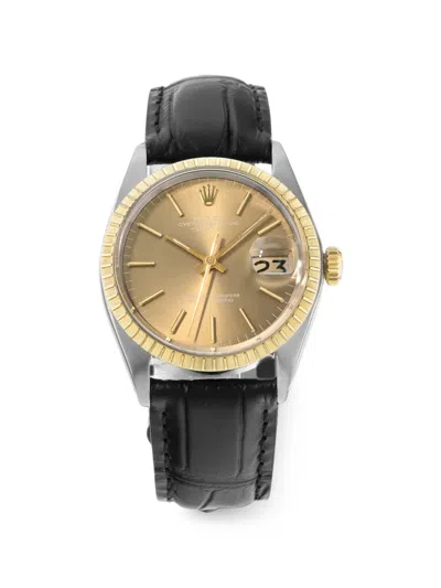 Pre-owned Rolex Oyster Perpetual Date 34mm Watch In Gold