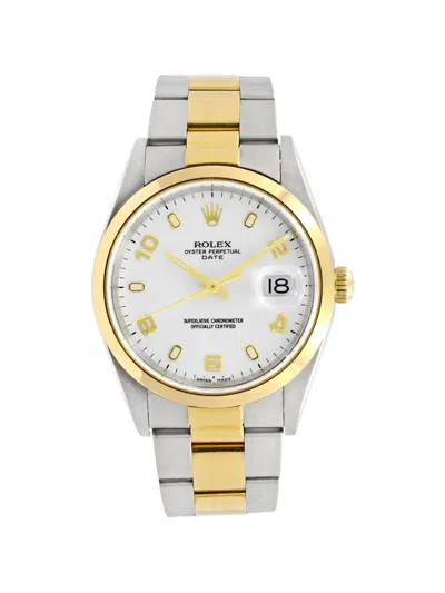 Rolex Oyster Perpetual Date 34mm Watch In White