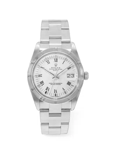 Pre-owned Rolex Oyster Perpetual Date 34mm Watch In White