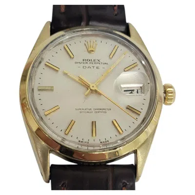 Pre-owned Rolex Oyster Perpetual Date Ref 1550 34mm 1970s Mens Gold-capped Automatic Ra779 In Multiple