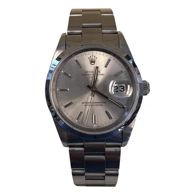 Pre-owned Rolex Oyster Perpetual Date Silver Dial In Multi
