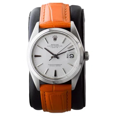 Pre-owned Rolex Oyster Perpetual Date Stainless Steel With Custom White Dial Circa 1960's