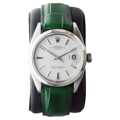 Pre-owned Rolex Oyster Perpetual Date Stainless Steel With Custom White Dial Circa 1960's