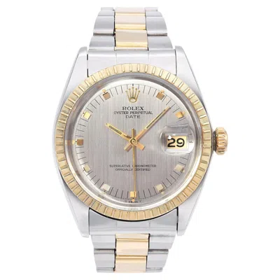 Pre-owned Rolex Oyster Perpetual Date Two-tone Stainless Automatic Men's Watch Ref 1505 In Multi