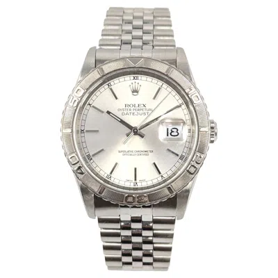 Pre-owned Rolex Oyster Perpetual Datejust 18k Wg/ss Turn-o-graph Watch Thunderbird 16264 In Multi