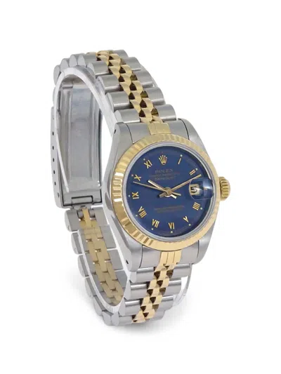 Pre-owned Rolex Oyster Perpetual Datejust 26mm Watch In Blue