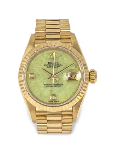 Pre-owned Rolex Oyster Perpetual Datejust 26mm Watch In Green