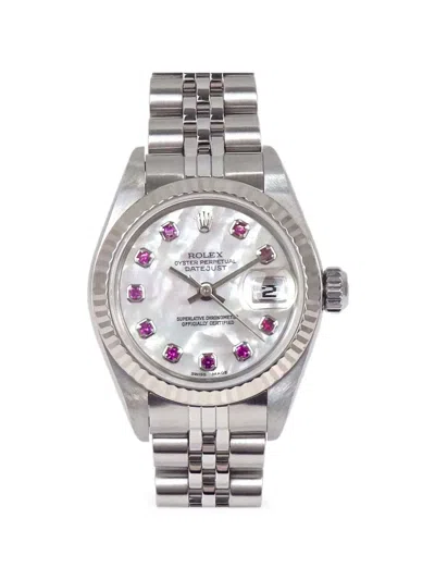 Pre-owned Rolex Oyster Perpetual Datejust 26mm Watch In Silver