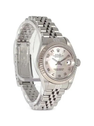 Pre-owned Rolex Oyster Perpetual Datejust 26mm Watch In White