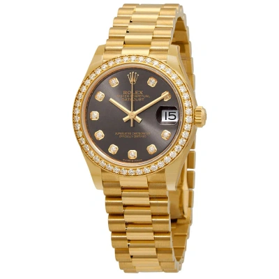 Rolex Oyster Perpetual Datejust 31 Automatic Chronometer Diamond Ladies Watch 278288rdp In Gold