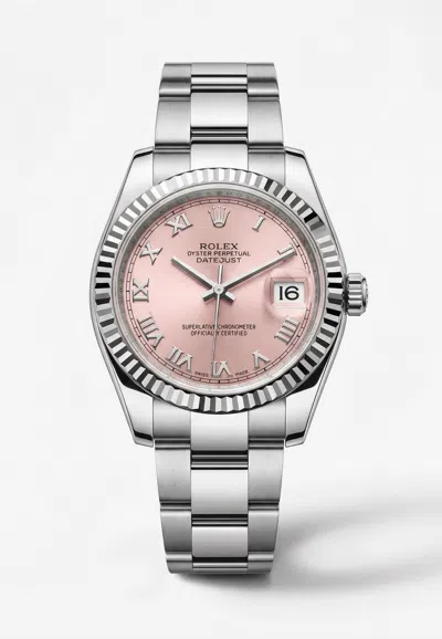 Rolex Oyster Perpetual Datejust 31 With Pink Dial In Silver