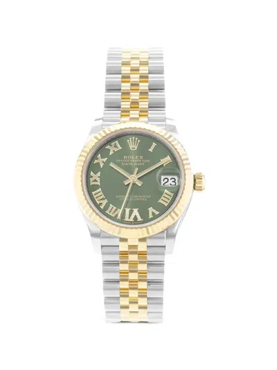 Pre-owned Rolex Oyster Perpetual Datejust 31mm Watch In Green