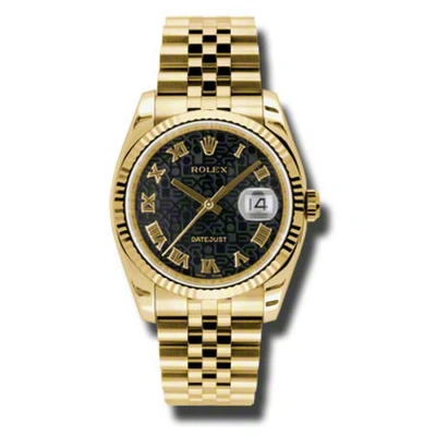 Rolex Oyster Perpetual Datejust 36 Black Dial 18k Yellow Gold Automatic Men's Watch 116238bkjrj