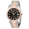 ROLEX ROLEX OYSTER PERPETUAL DATEJUST 36 BLACK DIAL STAINLESS STEEL AND 18K EVEROSE GOLD BRACELET AUTOMATI