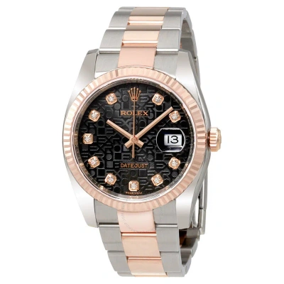 Rolex Oyster Perpetual Datejust 36 Black Dial Stainless Steel And 18k Everose Gold Bracelet Automati