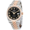 ROLEX ROLEX OYSTER PERPETUAL DATEJUST 36 BLACK DIAL STAINLESS STEEL AND 18K EVEROSE GOLD JUBILEE BRACELET 