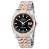 ROLEX ROLEX OYSTER PERPETUAL DATEJUST 36 BLACK DIAL STAINLESS STEEL AND 18K EVEROSE GOLD JUBILEE BRACELET 